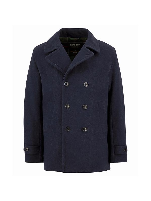 Barbour Men's Newfield Wool Pea Coat - Navy/Classic Image 1