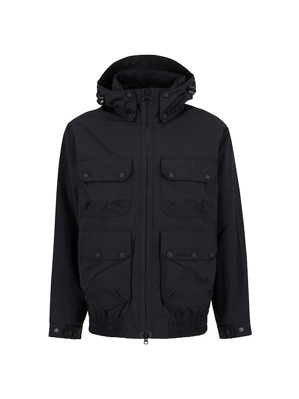 Barbour Men's Re-Engineered Hooded Showerproof Flight Bedale Jacket - Black Image 1