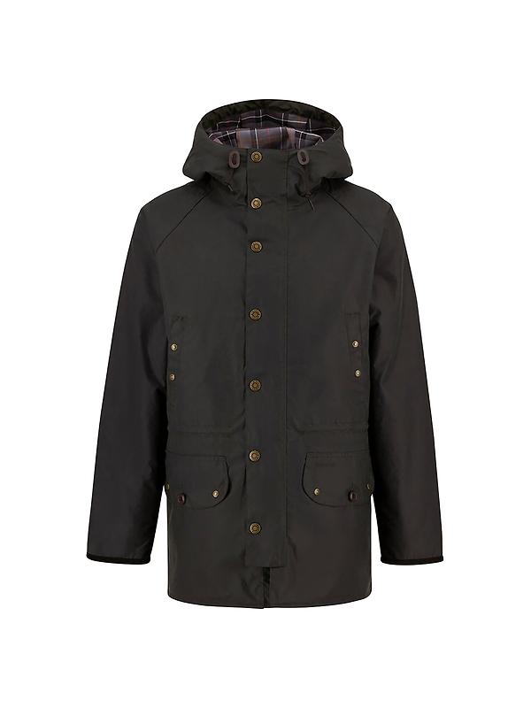 Barbour Men's Reel Waxed Parka - Sage Image 1
