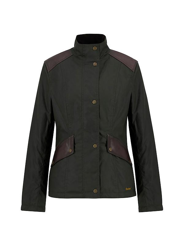 Barbour Women's Fern Wax Jacket - Fern/Classic Tartan Image 1