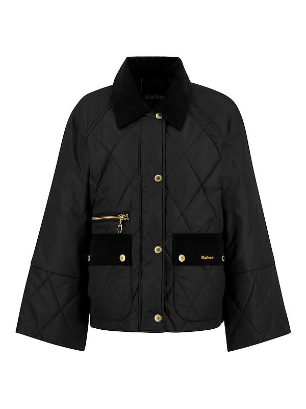 Barbour Women's Martha Quilted Jacket - Black/Classic Tartan Image 1