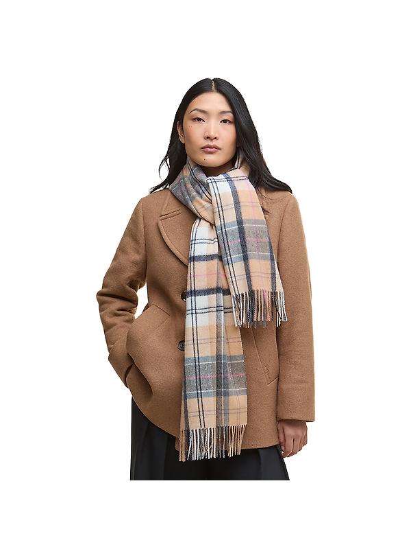 Barbour Women's Serena Tartan Lambswool Scarf - Dress/Hessian Image 1