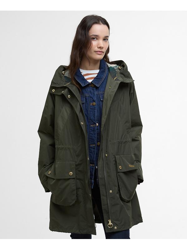 Barbour Women's Una Showerproof Parka - Olive/Ancient Tartan Image 2