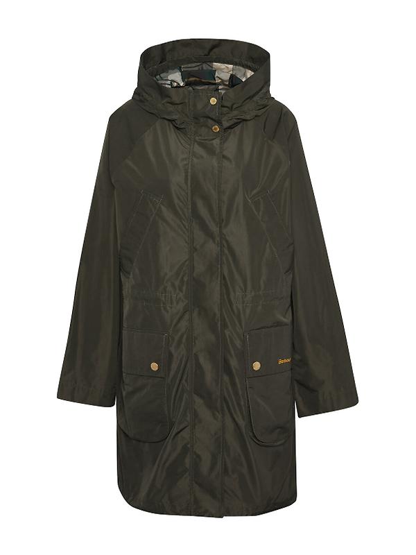 Barbour Women's Una Showerproof Parka - Olive/Ancient Tartan Product Image