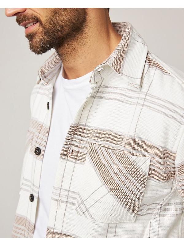 Peregrine Men's Made In England Blunt Overshirt - White Grid Image 7