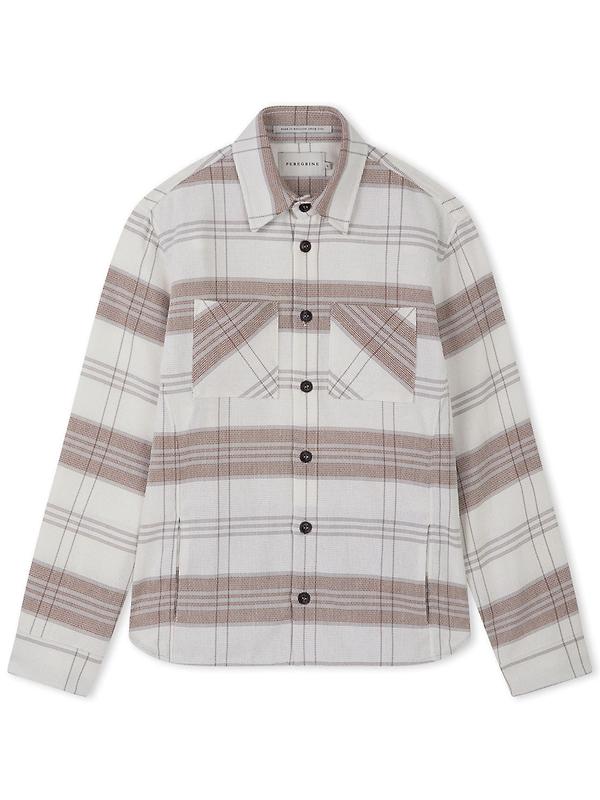 Peregrine Men's Made In England Blunt Overshirt - White Grid Image 1