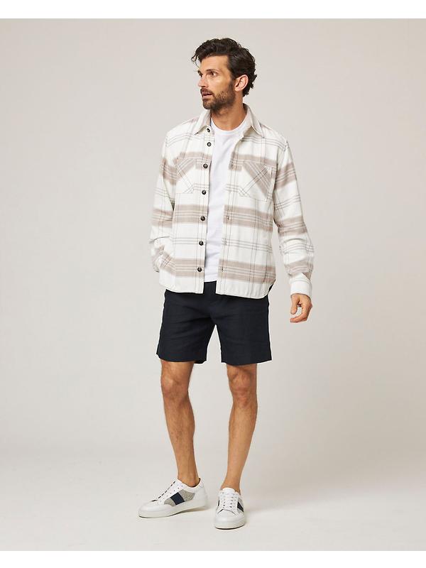 Peregrine Men's Made In England Blunt Overshirt - White Grid Image 3