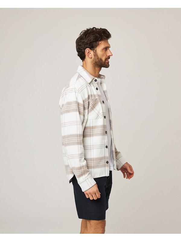 Peregrine Men's Made In England Blunt Overshirt - White Grid Image 5