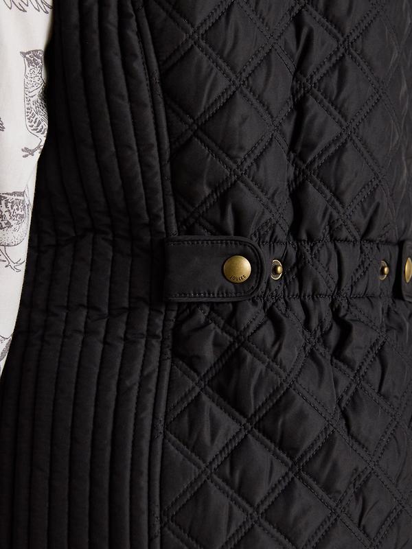 Joules Women's Minx Showerproof Diamond Quilted Gilet - Black Image 8