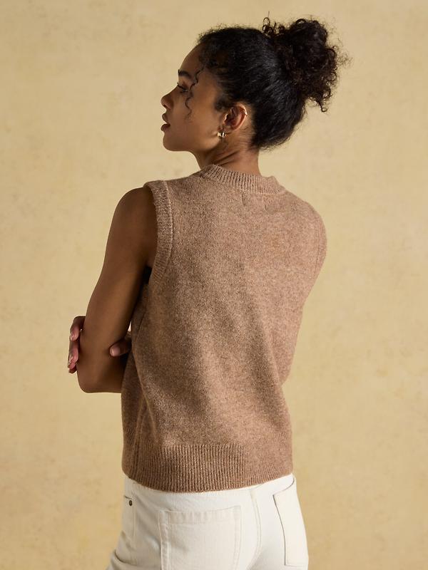 Joules Women's Holly Knitted Vest - Tan Brown Image 3
