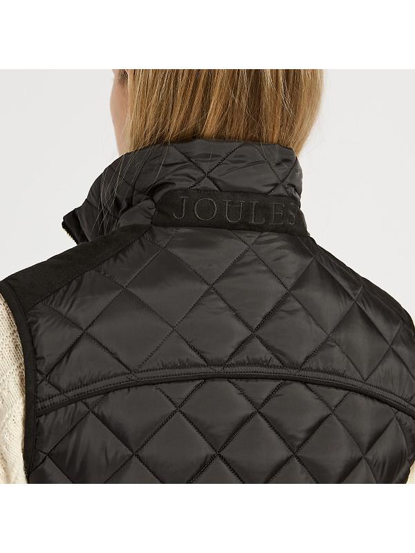 Joules Women's Braemar Luxe Showerproof Diamond Quilted Gilet - Black Image 5