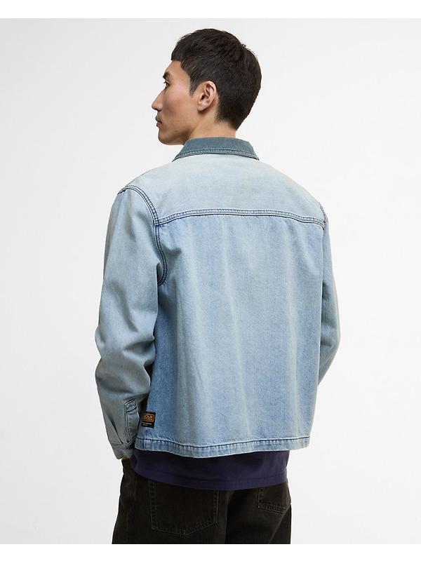 Barbour International Men's Meteor Washed Denim Overshirt - Vintage Image 4