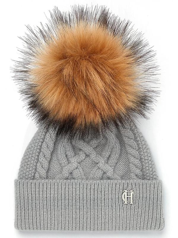 Product image of Holland Cooper Cortina Beanie Bobble Hat - Soft Grey