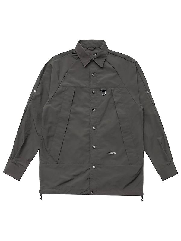 Elliker Unisex Craw Long Sleeve Zipper Tech Shirt - Grey Image 1