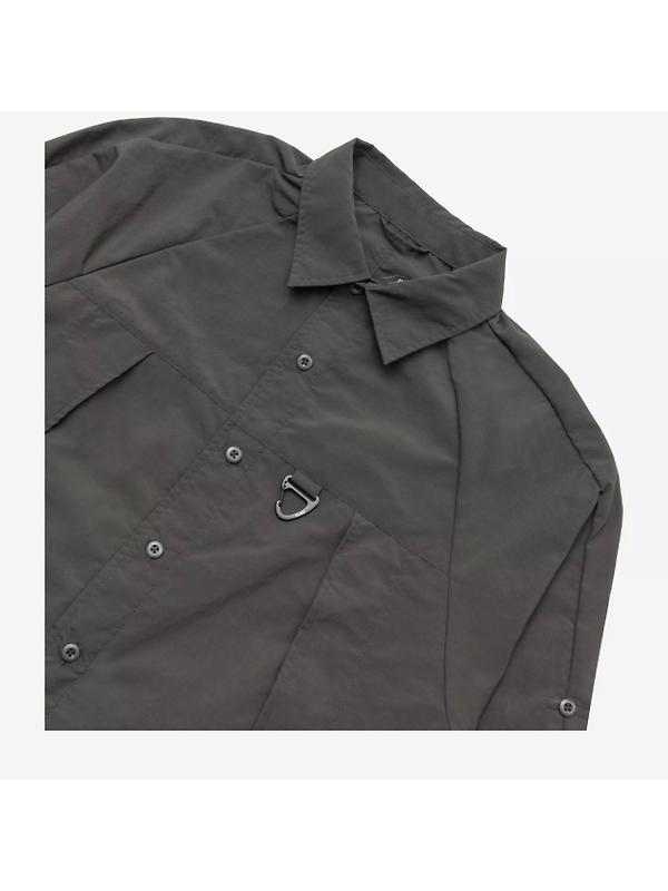 Elliker Unisex Craw Long Sleeve Zipper Tech Shirt - Grey Image 8