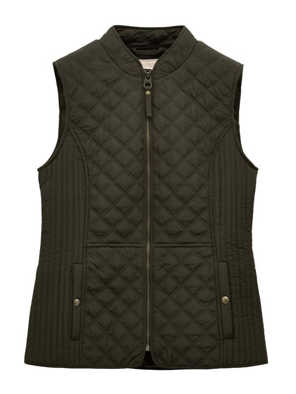 Product image of Joules Women's Minx Showerproof Diamond Quilted Gilet - Green