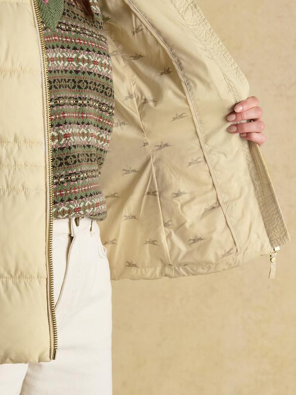 Joules Women's Hadlow Short Showerproof Padded Coat - Neutral Image 3