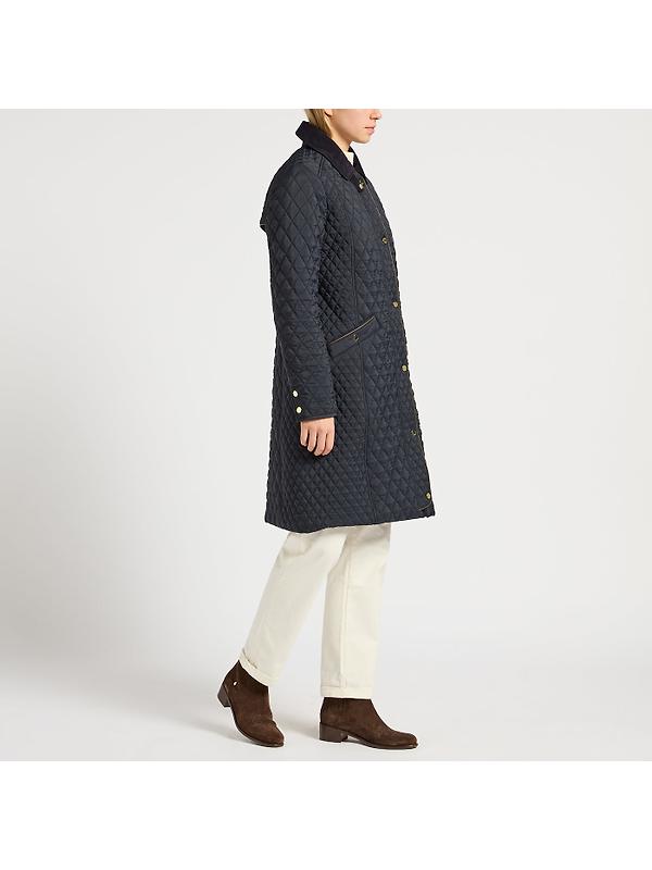 Joules Women's Rosewell Long Showerproof Longline Quilted Coat - Navy Image 6