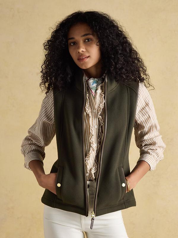 Joules Women's Heritage Fleece Gilet - Khaki Image 13