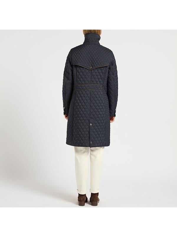 Joules Women's Rosewell Long Showerproof Longline Quilted Coat - Navy Image 5