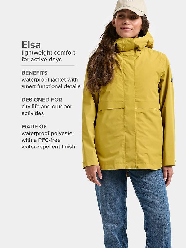 Didriksons Women's Elsa Waterproof Jacket - Yellow Pollen Image 2