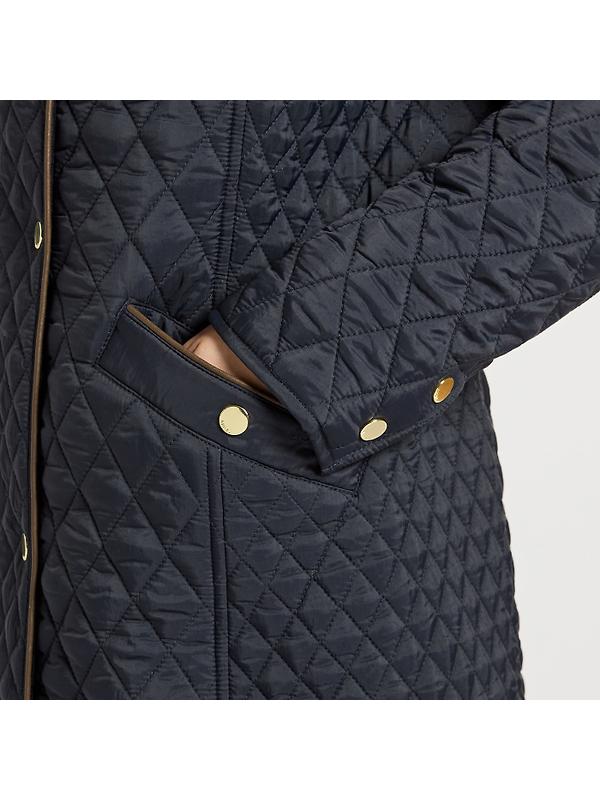 Joules Women's Rosewell Long Showerproof Longline Quilted Coat - Navy Image 4