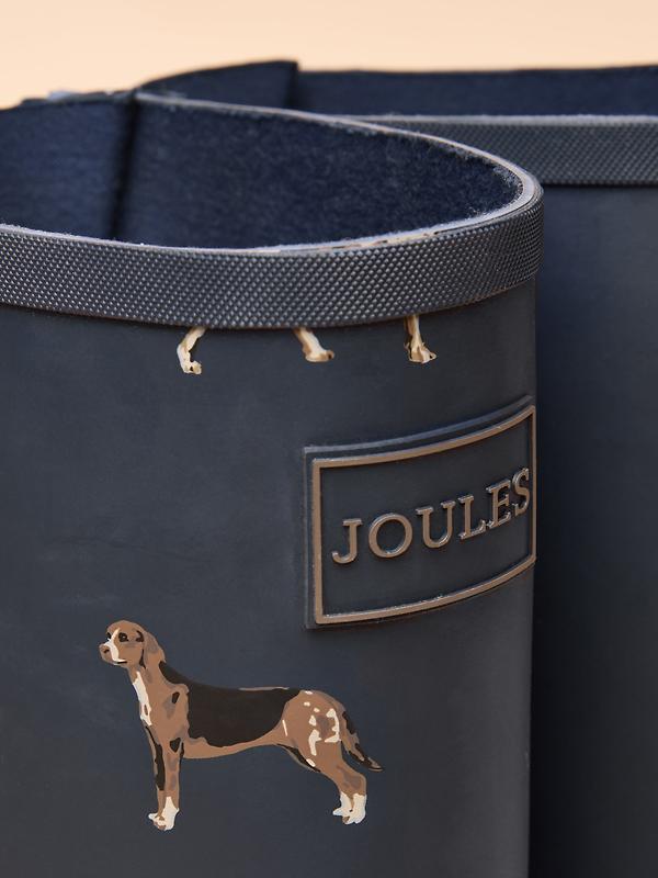Joules Women's Adjustable Tall Printed Wellies - Navy Dog Image 5