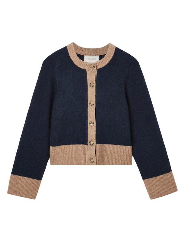 Joules Women's Nora Knitted Cardigan - Navy/Tan Image 1