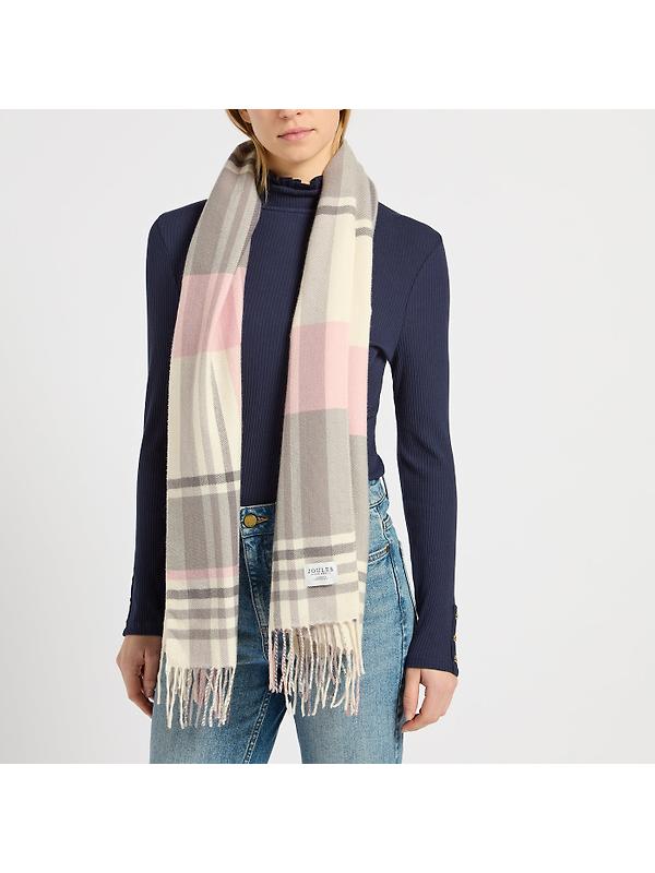 Joules Women's Langtree Scarf - Pink/Grey Image 4