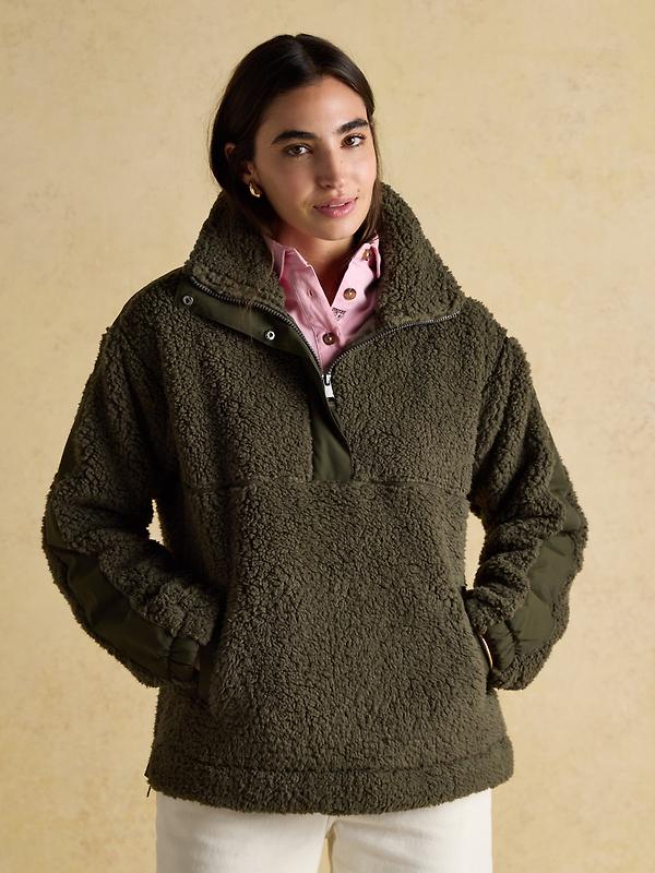 Joules Women's Tilly Quarter Zip Fleece - Green Image 2