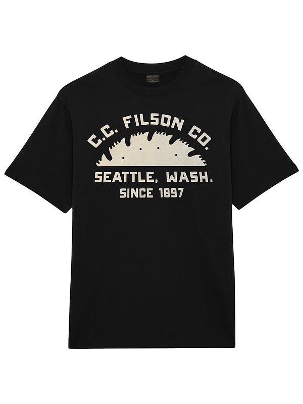 Filson Men's Seattle Graphic T-Shirt - Black Image 1