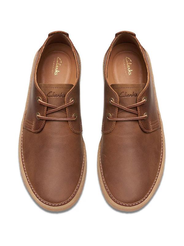 Clark Men's Clarkwood Low Leather Shoe - Beeswax Leather Image 3
