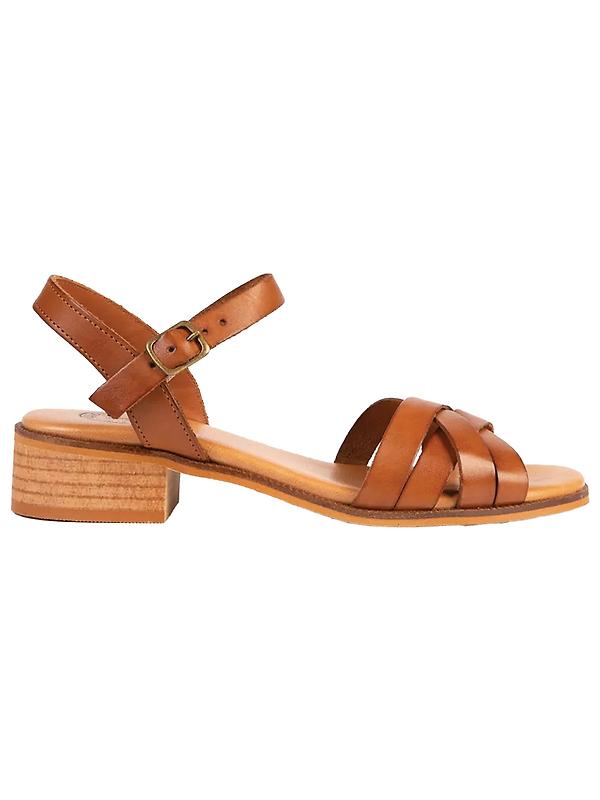 Penelope Chilvers Women's Heeled Shepherdess Leather Sandals - Tan Image 1