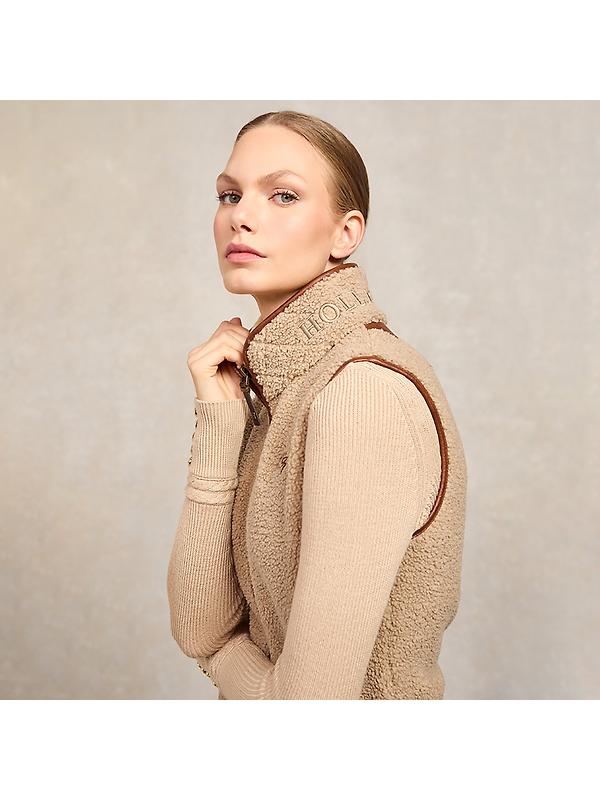 Holland Cooper Women's Country Fleece Gilet - Natural Borg Image 7
