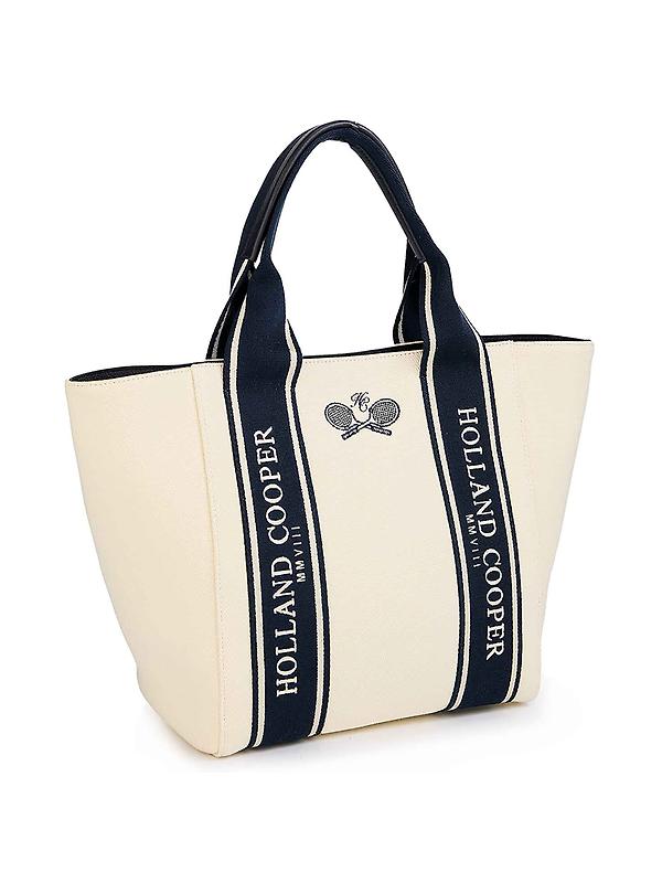Holland Cooper Women's Racquets Tote - Ecru Navy Image 4