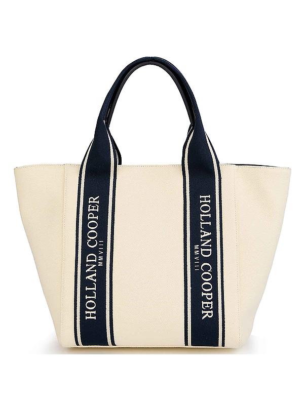 Holland Cooper Women's Racquets Tote - Ecru Navy Image 5