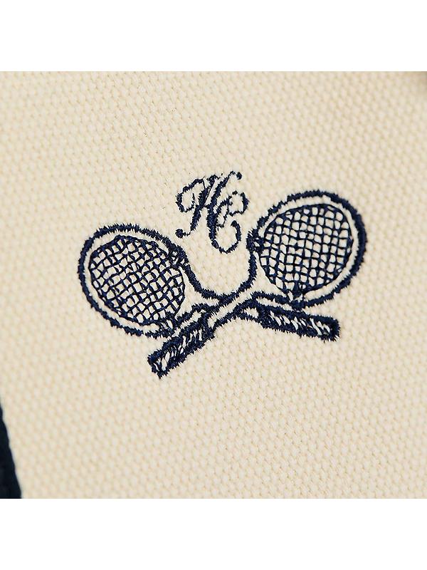 Holland Cooper Women's Racquets Tote - Ecru Navy Image 6