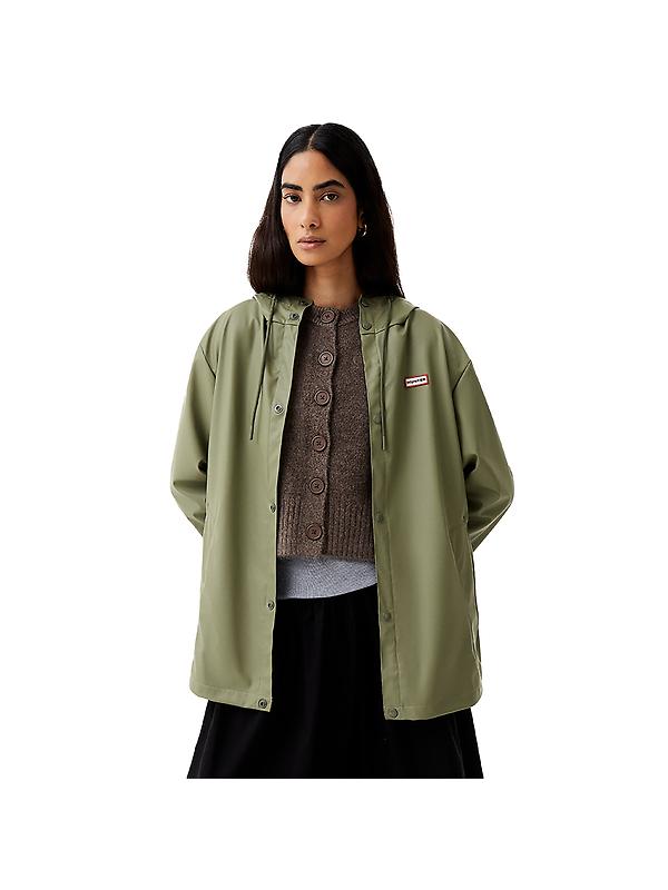Hunter Unisex Downpour Izzy Pu Hooded Jacket - Deep Lichen Green Product Image