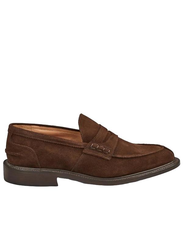 Tricker’s James Penny Loafer – Chocolate Suede Image 1