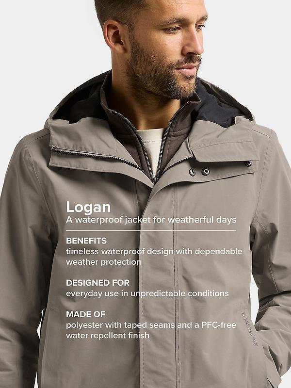 Didriksons Men's Logan Waterproof Jacket - Ash Brown Image 5