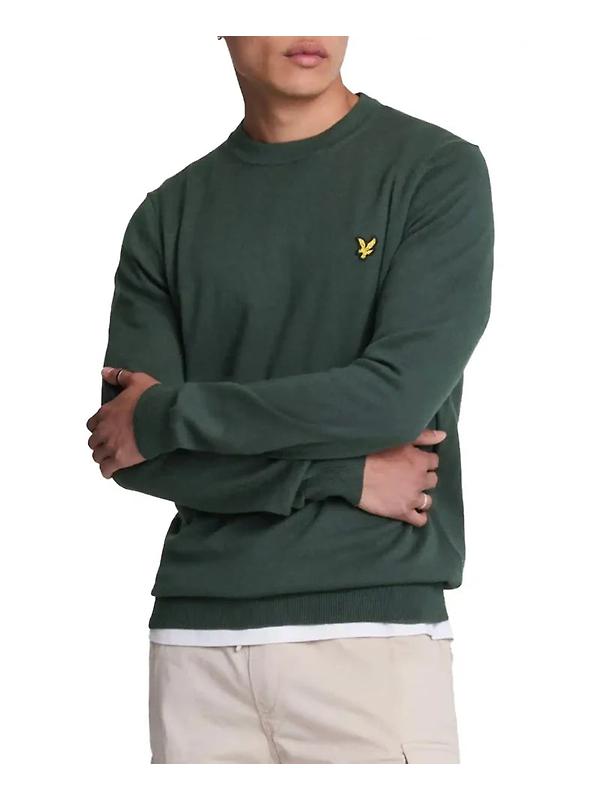 Product image of Lyle & Scott Men's Cotton Merino Crew Neck Jumper - Deep Green