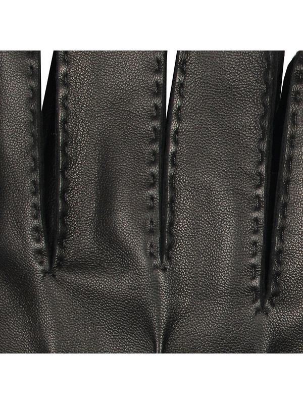 Dents Men's Tetbury Handsewn Three-Point Wool and Cashmere Blend-Lined Leather Gloves - Black Image 7