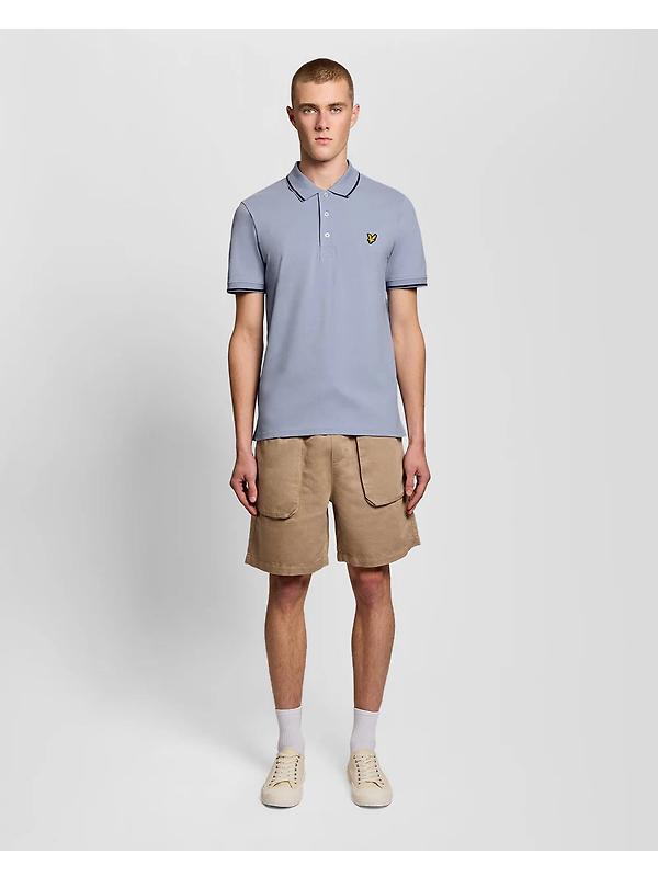 Lyle & Scott Men's Tipped Polo Shirt - Bubble Blue/Jet Black Image 3