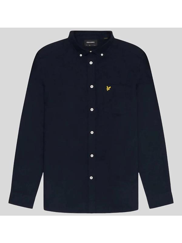 Lyle & Scott Men's Plain Oxford Shirt - Dark Navy Image 5