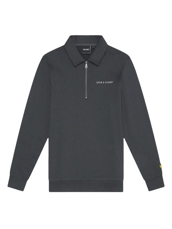 Lyle & Scott Men's Embroidered Collared 1/4 Zip Jumper - Gunmetal/Cove Image 5