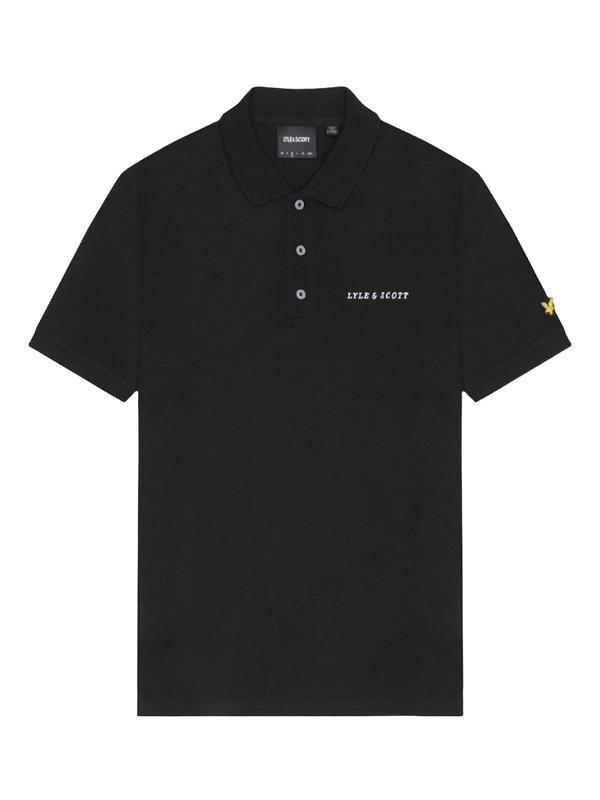 Lyle & Scott Men's Embroidered Polo Shirt - Jet Black/ White Image 5