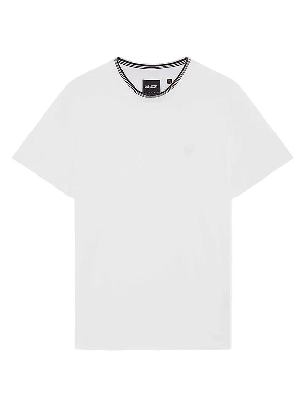 Lyle & Scott Men's Tipped Superfine T-Shirt - White/ Lacquer Product Image