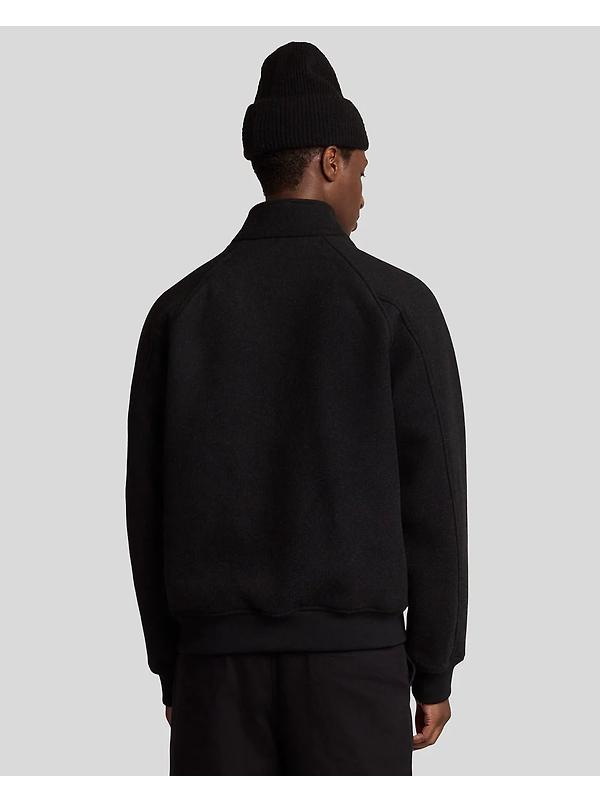 Lyle & Scott Men's Double Face Wool Harrington - Jet Black Image 4