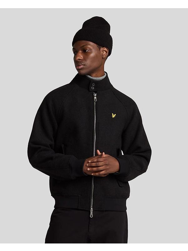 Lyle & Scott Men's Double Face Wool Harrington - Jet Black Image 2
