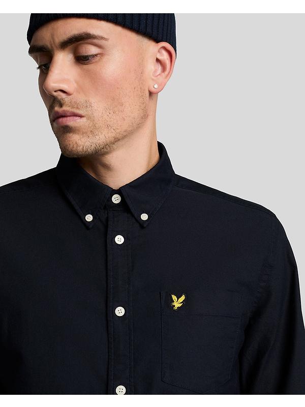 Lyle & Scott Men's Plain Oxford Shirt - Dark Navy Image 2